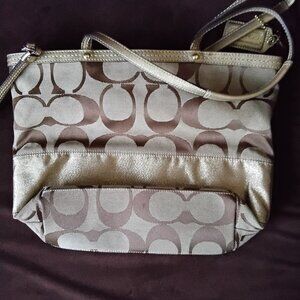 Gold trim Coach Bag